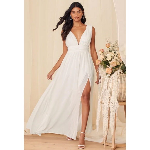 Lulus Dresses & Skirts - LULUS Heavenly Hues White Maxi Dress Large